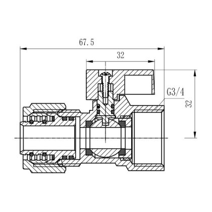 Кран кульовий обтискний SD Forte 20х3/4&quot; ВР SF264W20 — Photo 1