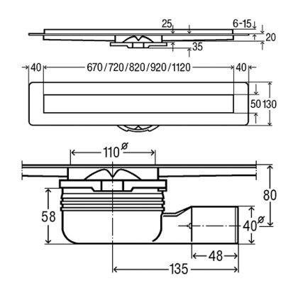 Душовий лоток Advantix з решіткою Advantix Visign ER10, L-800 — Photo 1