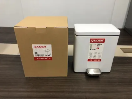 Відро для сміття з плавним закриттям прямокутне Koer TC-010306-08 6 л колір білий (KR5601) — Photo 7
