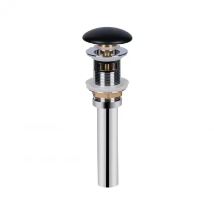 Донний клапан для раковини Qtap PU03O 70х70х227.5 Matt black з переливом — Photo 2