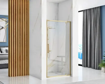 Душові двері REA RAPID SWING 90 BRUSHED GOLD — Photo 1