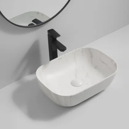 Раковина накладна Mixxus Premium DIVERSE-0112 MARBLE 455х325х135mm (MP6543) — Photo 7