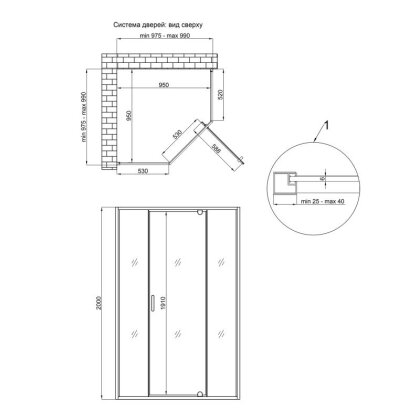 Душова кабіна Qtap Scorpio CRM10115-AC6 100x100 см, скло Clear 6 мм, покриття CalcLess, без піддону — Photo 1