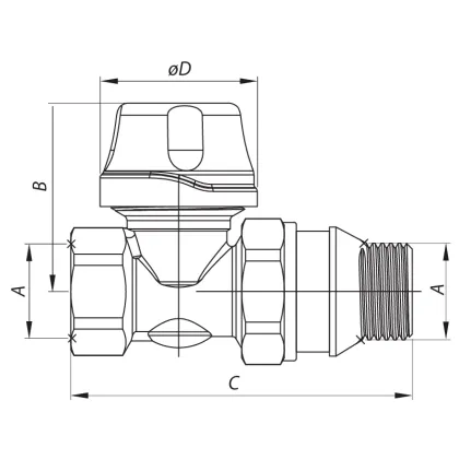 Кран термостатичний прямий 1/2" Koer KR.923-GI (KR2684) — Photo 1