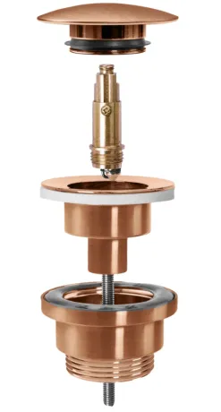Донний клапан для раковини REA CLICK-CLACK BRUSHED COPPER універсальний — Photo 1