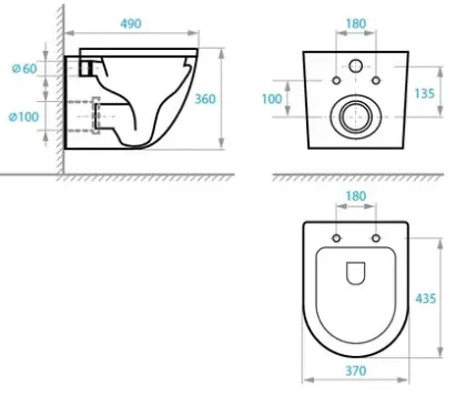 Інсталяція KollerPool AQUA LINE + EDGE White панель змиву + підвісний унітаз ROUND Smart з сидінням Soft-close ( змив Tornado 3,0 ) — Photo 5