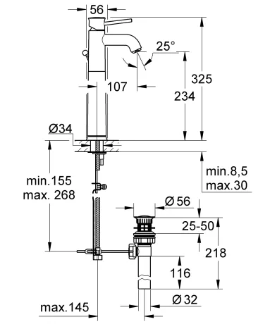 Змішувач на стільницю для раковини XL-розміру Grohe BauClassic (32868000) — Photo 2