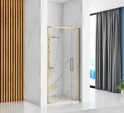 Душові двері REA RAPID SWING 90 BRUSHED GOLD — Photo 2