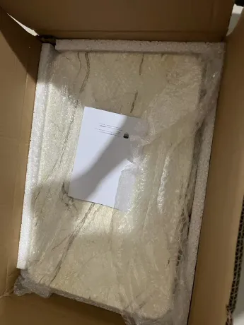 Раковина накладна Mixxus Premium QUADRO-0208 MARBLE 480х315х140mm з переливом (MP6518) — Photo 4