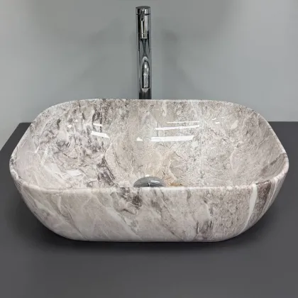 Умивальник (раковина) VBI RAVENNA STONE GLOSSY накладний — Photo 1