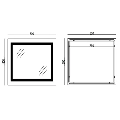 Дзеркало Mixxus WARM MR02-80x80 з Led Touch, Anti-fog, димером, регулятором яскравості, годинником (MI6934) — Photo 2