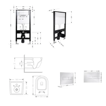 Готове рішення Qtap для ванної кімнати: підвісний унітаз Jay Ultra Quiet 485x360x320 + комплект інсталяції Standard (лінійна клавіша Chrome) — Photo 1