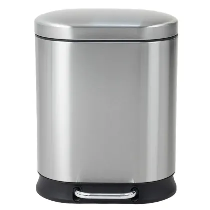 Відро для сміття з плавним закриттям овальне Mixxus Premium Strong-TC0105 SS Color 5л колір наржавійка (MI7080)