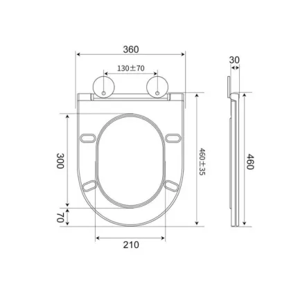 Унітаз підлоговий безбачковий Mixxus Premium Bevel-0702-T3 555х365х410mm система змиву Tornado 3.0 (MP6715) — Photo 6
