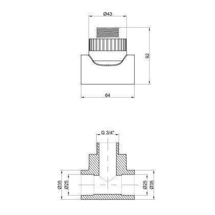 Трійник PPR Alfa Plast 25х3/4&quot; ЗР — Photo 1