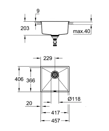 Композитна мийка для кухні Grohe K700U (31653AT0) — Photo 1