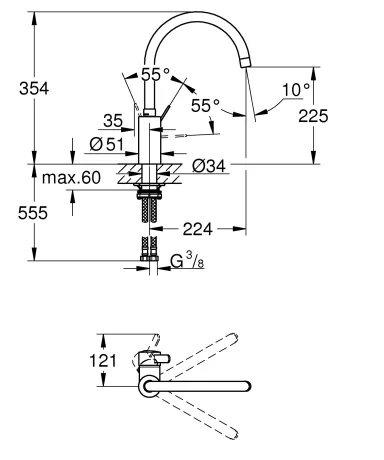 Змішувач для кухні Grohe Eurosmart Cosmopolitan (32843002) — Photo 2