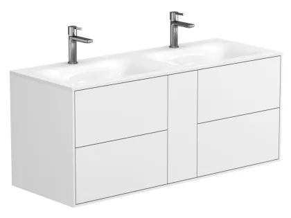 Тумба підвісна SPACE Біла soft-touch для умивальника JESSEL 1200 D Miraggio