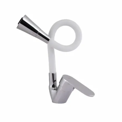 Змішувач для кухні Lidz Tani 008F3 з гнучким виливом (k40) LDTAN008F3WCR37037 White / Chrome — Photo 2