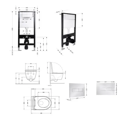 Готове рішення Qtap для ванної кімнати: підвісний унітаз Jay Ultra Quiet 485x360x320 + комплект інсталяції Standard (лінійна клавіша Chrome) — Photo 1