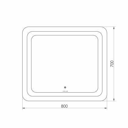 LUNA TANGA зеркало підвісне прямокутне 80*70см, з підсвічуванням по контуру, із сенсорним вимикачем — Photo 4