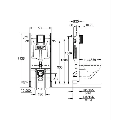 Комплект Grohe Set Унітаз ELLIPSE-0305-T3 + Інсталяція UA388400WG + панель 38732000 (388400WGELLIPS0305T3) — Photo 12