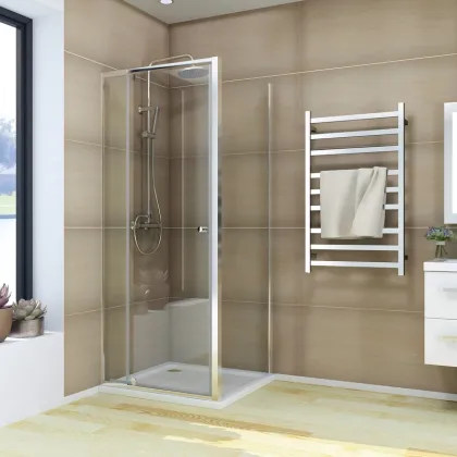 Душова кабіна без піддону Koer SR SC05-90x90x195-TR-01 прозоре скло Easy Clean 6мм, хром (KR5363) — Photo 5
