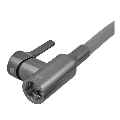 Змішувач для кухні ZERIX REX-011 GRAPHITE REFL.GREY з нерж. сталі (Колір графіт+силіконовий вилив сірий) (ZX6130) — Photo 2