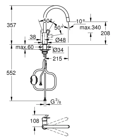 Одноважільний змішувач для кухні Grohe BauLoop New (30543000) — Photo 6