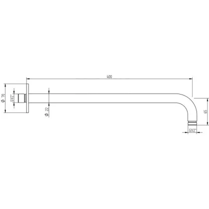 Кронштейн для верхнього душу Bianchi Steel BRDSTE190000INX — Photo 1
