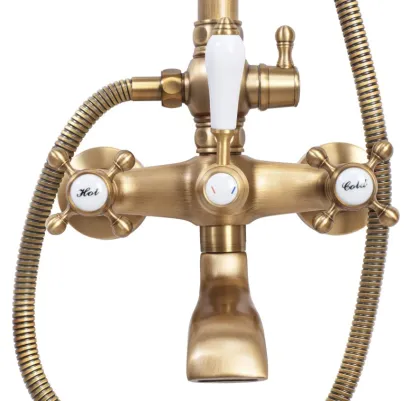 Душовий гарнітур REA BERGAMO ANTIQUE BRONZE з виливом — Photo 1