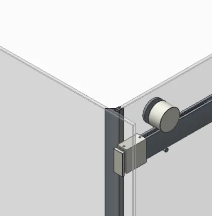 Бічна стінка до кабіни Koer SR SW01-90x200-TR-07 прозоре скло Easy Clean 8мм, графіт (KR5382) — Photo 8