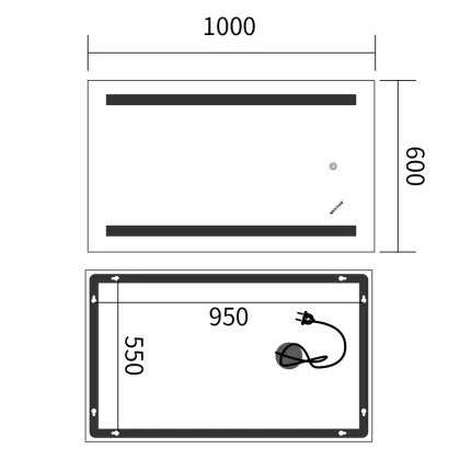 Дзеркало Mixxus Premium LINES MR17-100x60-Reverse з Led Touch, Anti-fog, димером, регулятором яскравості (MP6625) — Photo 3