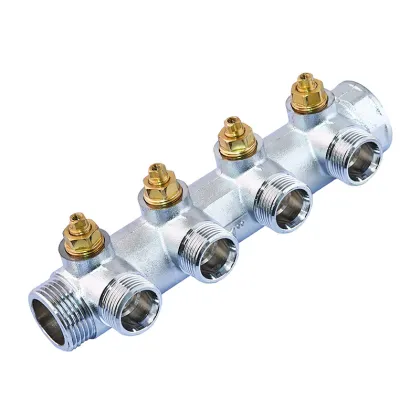 Колектор вентильний з адаптером Koer KR.1127-4 - 1"x4 - 3/4 Ways (євроконус-площина) (KR4948) — Photo 1