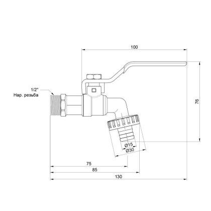 Кран поливальний Valve 1/2&quot; ЗР SV140W15 — Photo 1