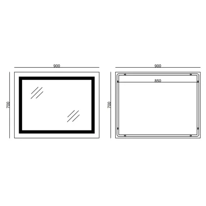 Дзеркало Mixxus WARM MR02-90x70-CASE з Led Touch, Anti-fog, димером, регулятором яскравості, годинником (MI6674) — Photo 4