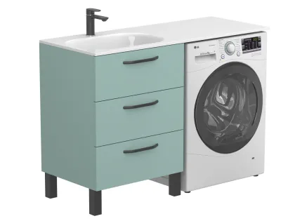 Тумба підлогова TESSA Зелена для умивальника LAKE 1250 L Miraggio