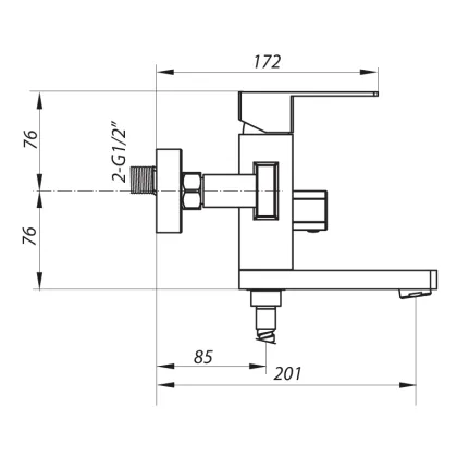 Змішувач для ванни Zerix LR73233 (LL1475) — Photo 1