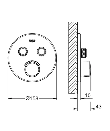Змішувач прихованого монтажу на 2 споживача Grohe SmartControl Mixer (29145000) — Photo 1