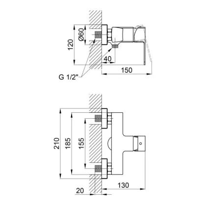 Змішувач для душу Qtap Lipno QTLIPNO4023101C Chrome — Photo 1