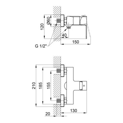 Змішувач для душу Qtap Lipno QTLIPNO4023101C Chrome — Photo 1