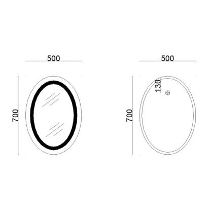 Дзеркало Lidz Vida 700х500 з LED-підсвічуванням Touch, з антизапотіванням, з димером, рег. яскравості LD78LF5070 — Photo 1
