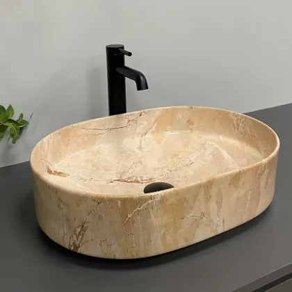 Умивальник (раковина) VBI VERONA 50 TRAVERTINE GLOSSY накладний — Photo 4