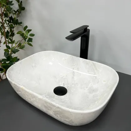 Умивальник (раковина) VBI RAVENNA LIGHT STONE GLOSSY накладний — Photo 3