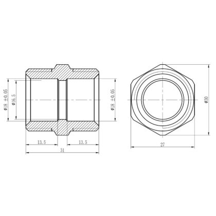 Муфта обтискна SD Forte 20х3/4&quot; ЗР SF172W2020 — Photo 1