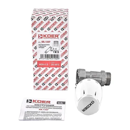 Термоголовка Koer KR.1337 - M30x1.5 з проточним сенсором (KR5219) — Photo 2