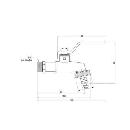 Кран поливальний SD Plus 1/2&quot; ЗР SD140W15 — Photo 1