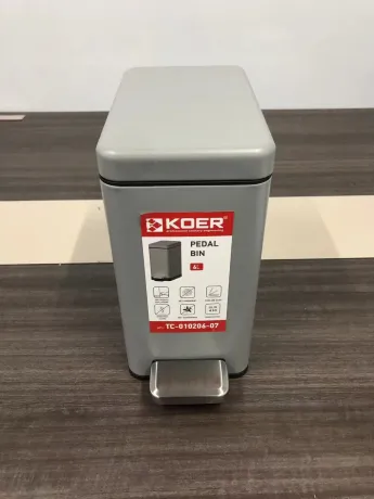 Відро для сміття з плавним закриттям прямокутне Koer TC-010206-07 6 л колір сірий (KR5596) — Photo 2