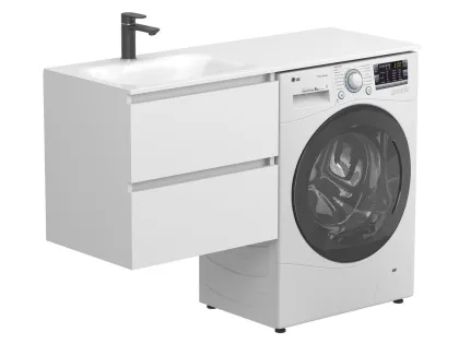 Тумба підвісна LUMO Біла матова для умивальника JESSEL 1200 L Miraggio