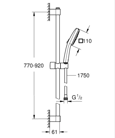 Душовий гарнітур Grohe Tempesta Cube 110, 2 режими (26908003) — Photo 6